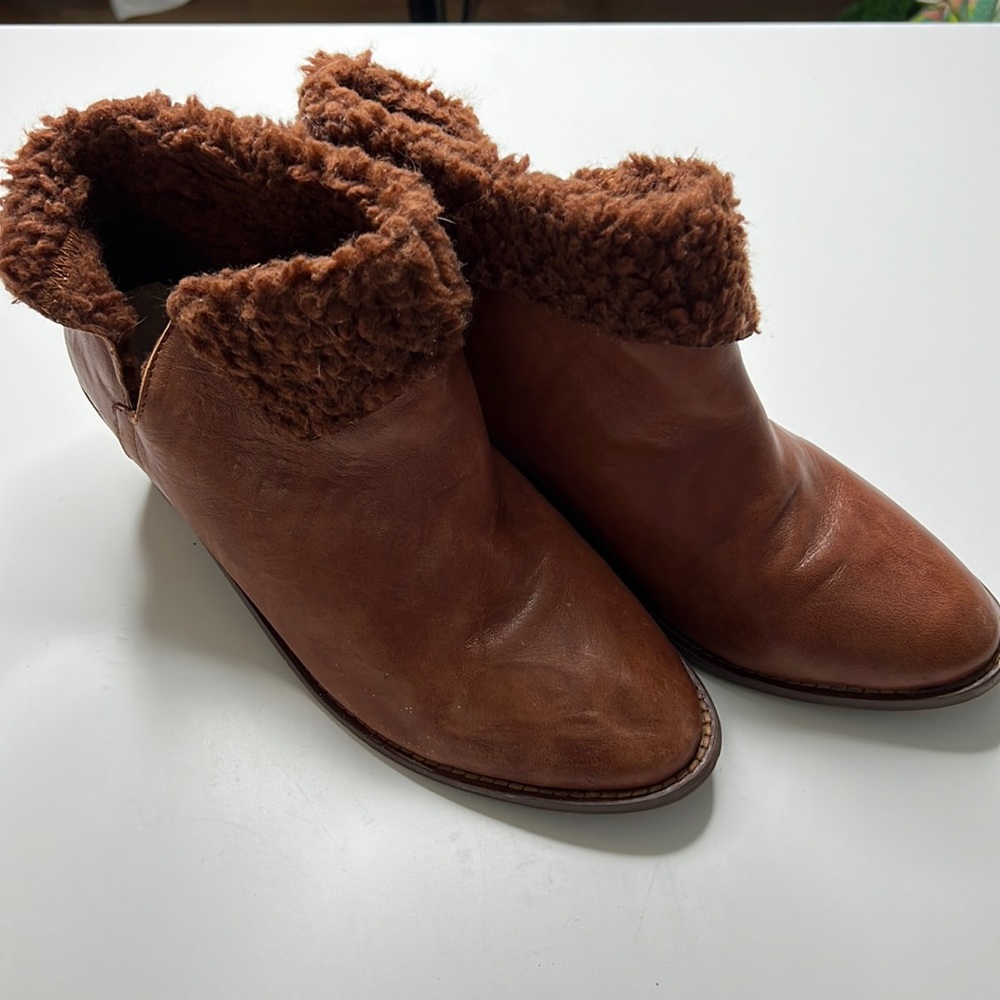 👢 ANTHROPOLOGIE Kelsi Dagger Cognac Brown Leather Booties 👢